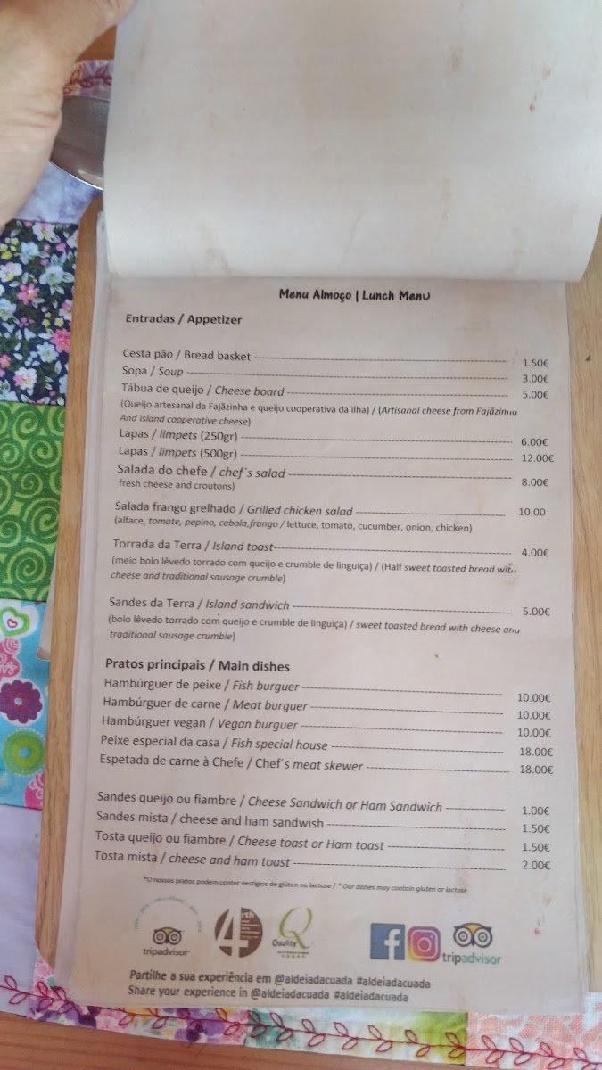 Menu Restaurante 'aldeia Da Cuada'-8